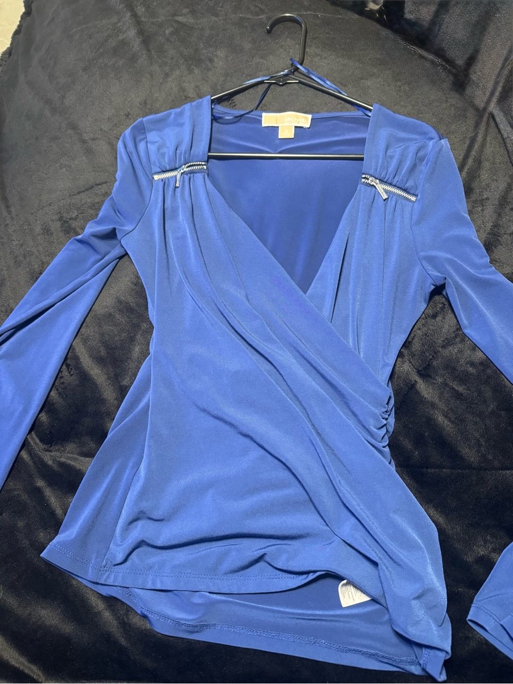 Women’s Royal Blue Long-Sleeve Wrap Top